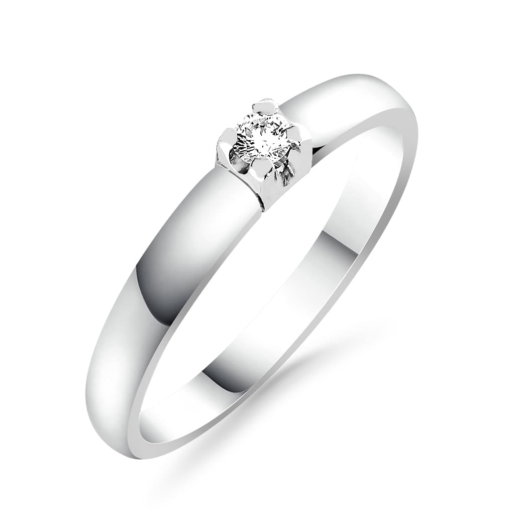 Silván timanttisormus 0,10ct, 14K valkokultaa, Silván vihkisormukset - Silván - Laatukoru