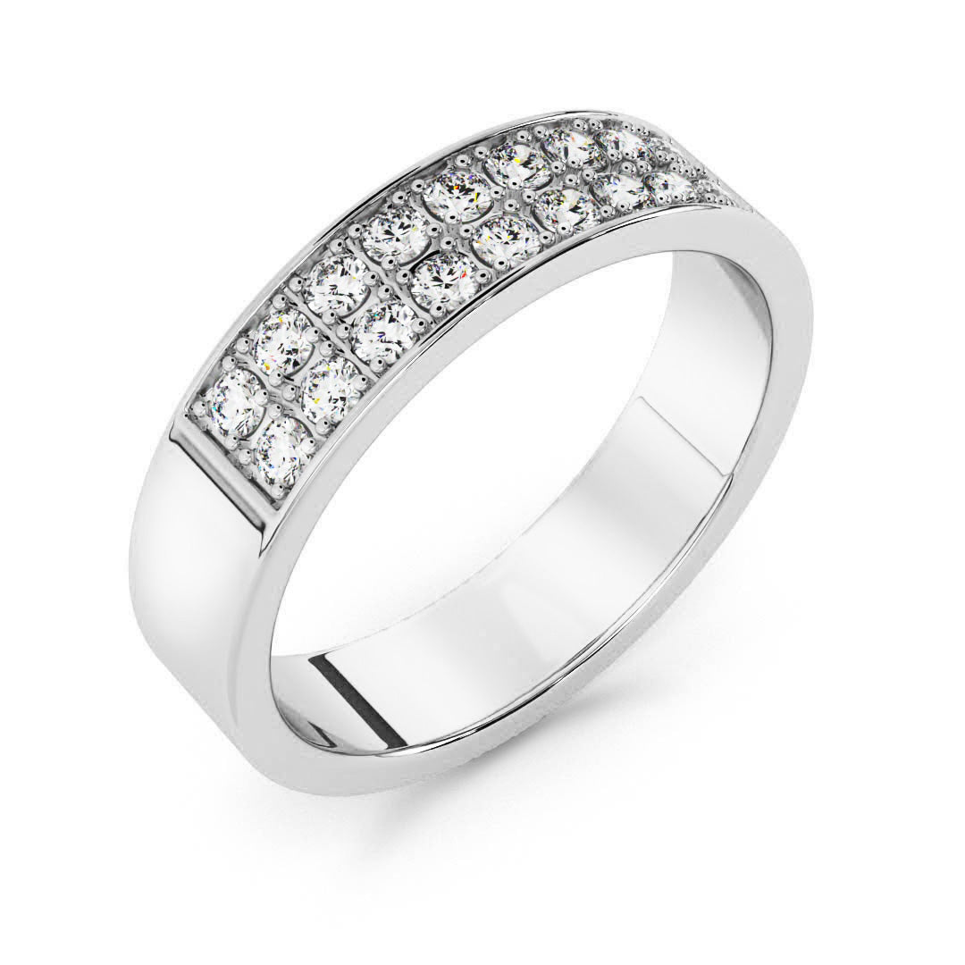 Silván timanttisormus 0,36ct, 14K valkokultaa, Silván vihkisormukset