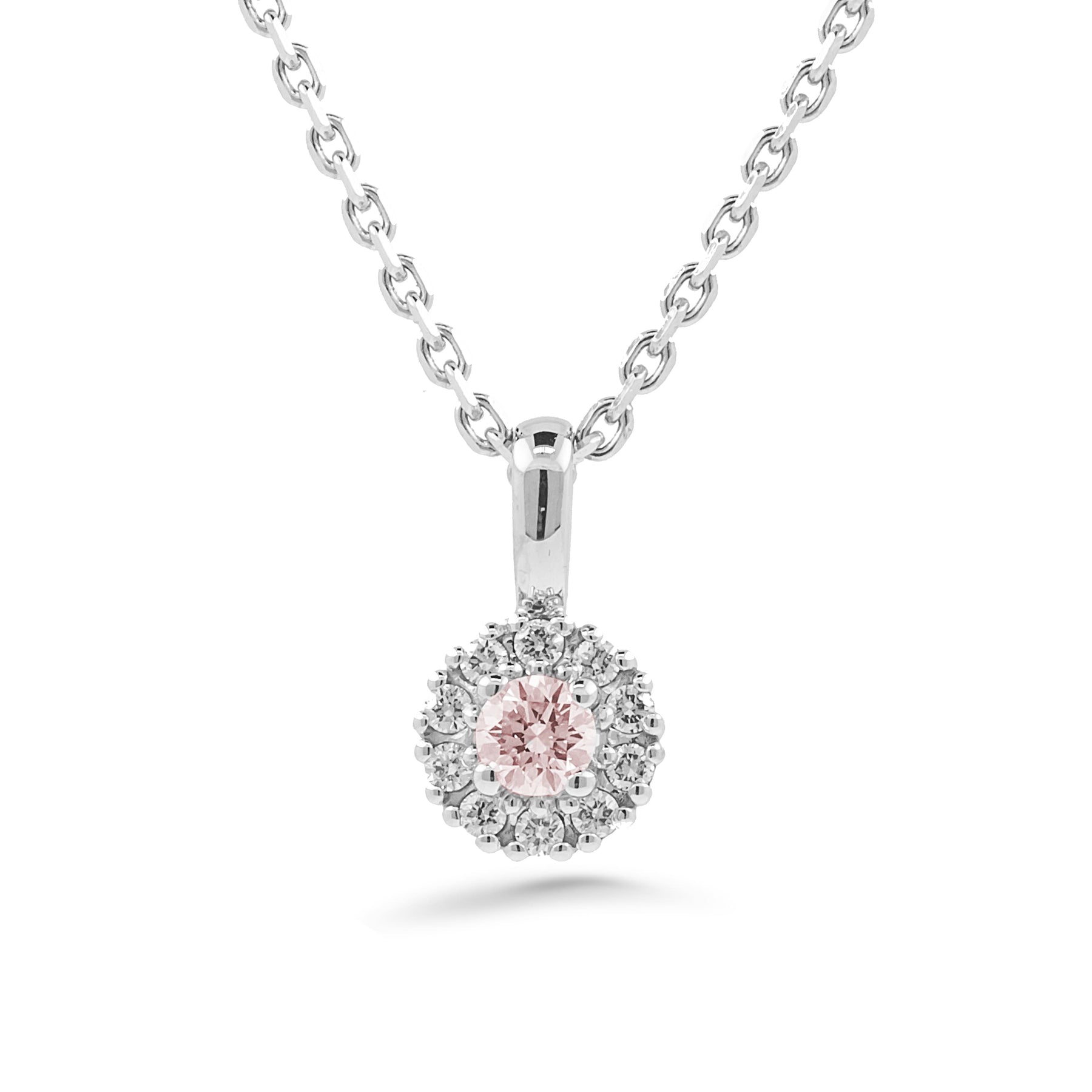 Silván halo timanttiriipus 0,10ct morganiitilla, 14K valkokultaa, Silván timanttikorut - Silván - Laatukoru