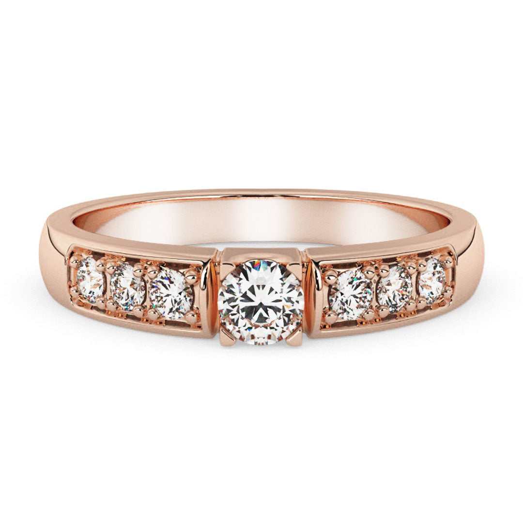 Silván timanttisormus 0,14ct, 14K rosekultaa, Silván vihkisormukset