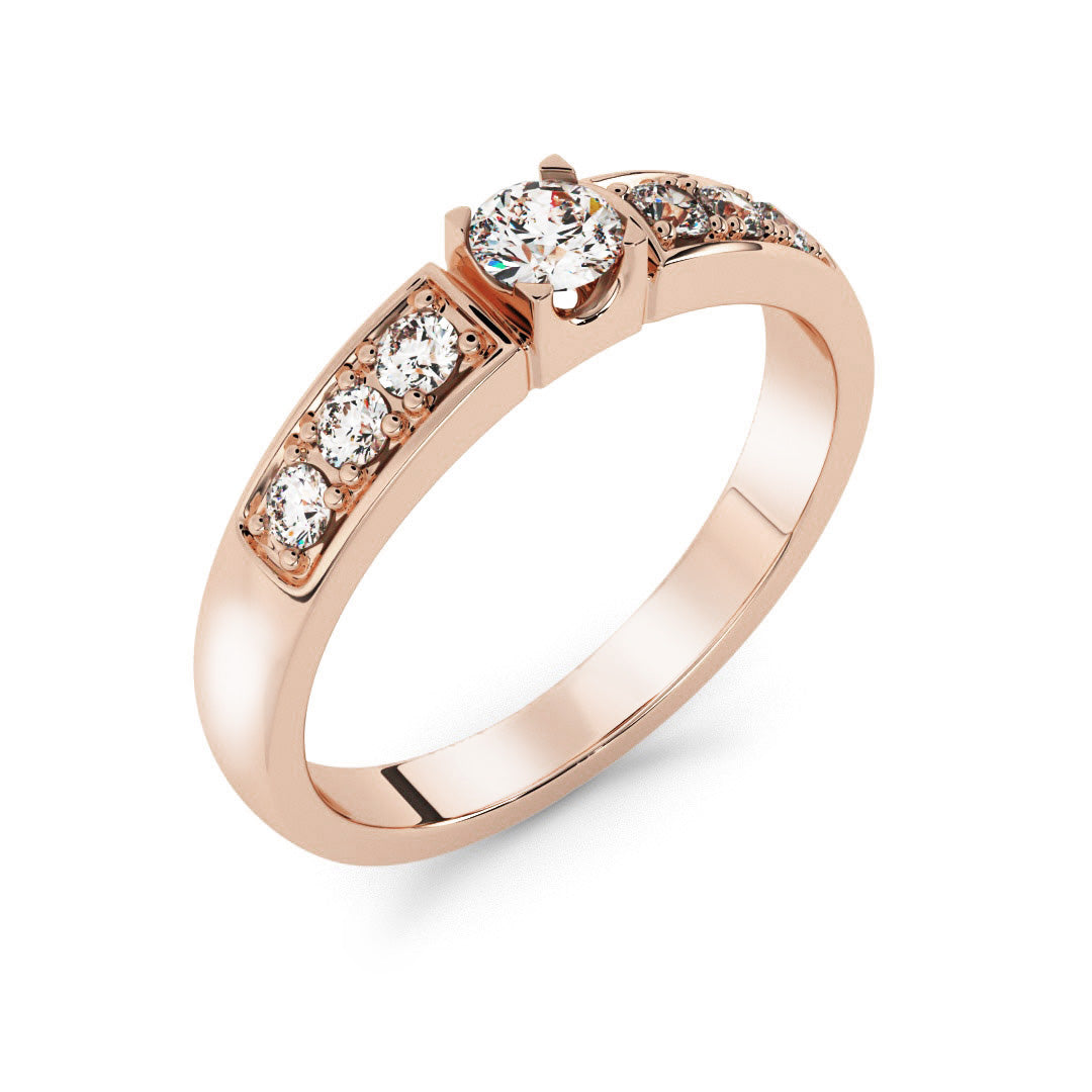 Silván timanttisormus 0,14ct, 14K rosekultaa, Silván vihkisormukset