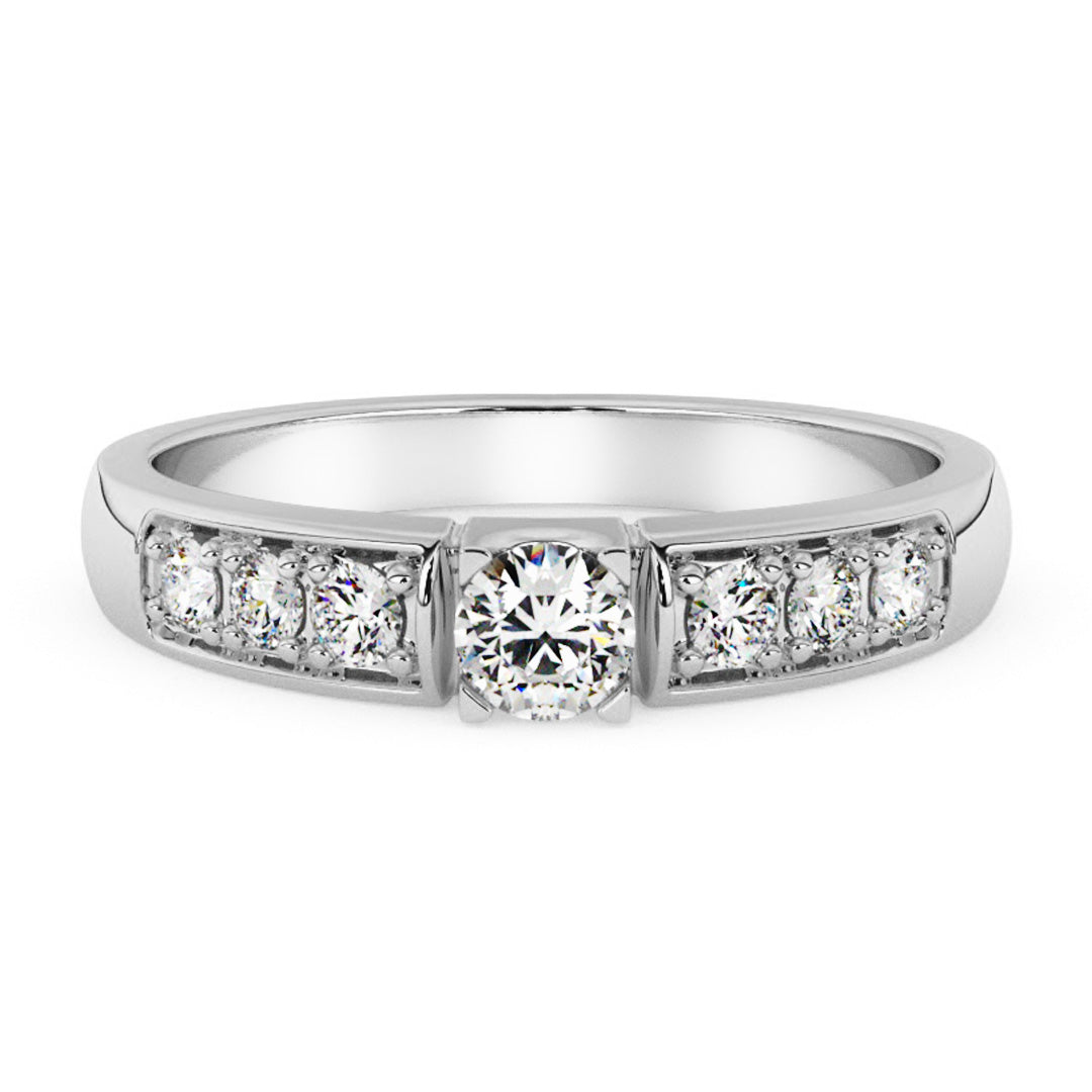 Silván timanttisormus 0,14ct, 14K valkokultaa, Silván vihkisormukset - Silván - Laatukoru