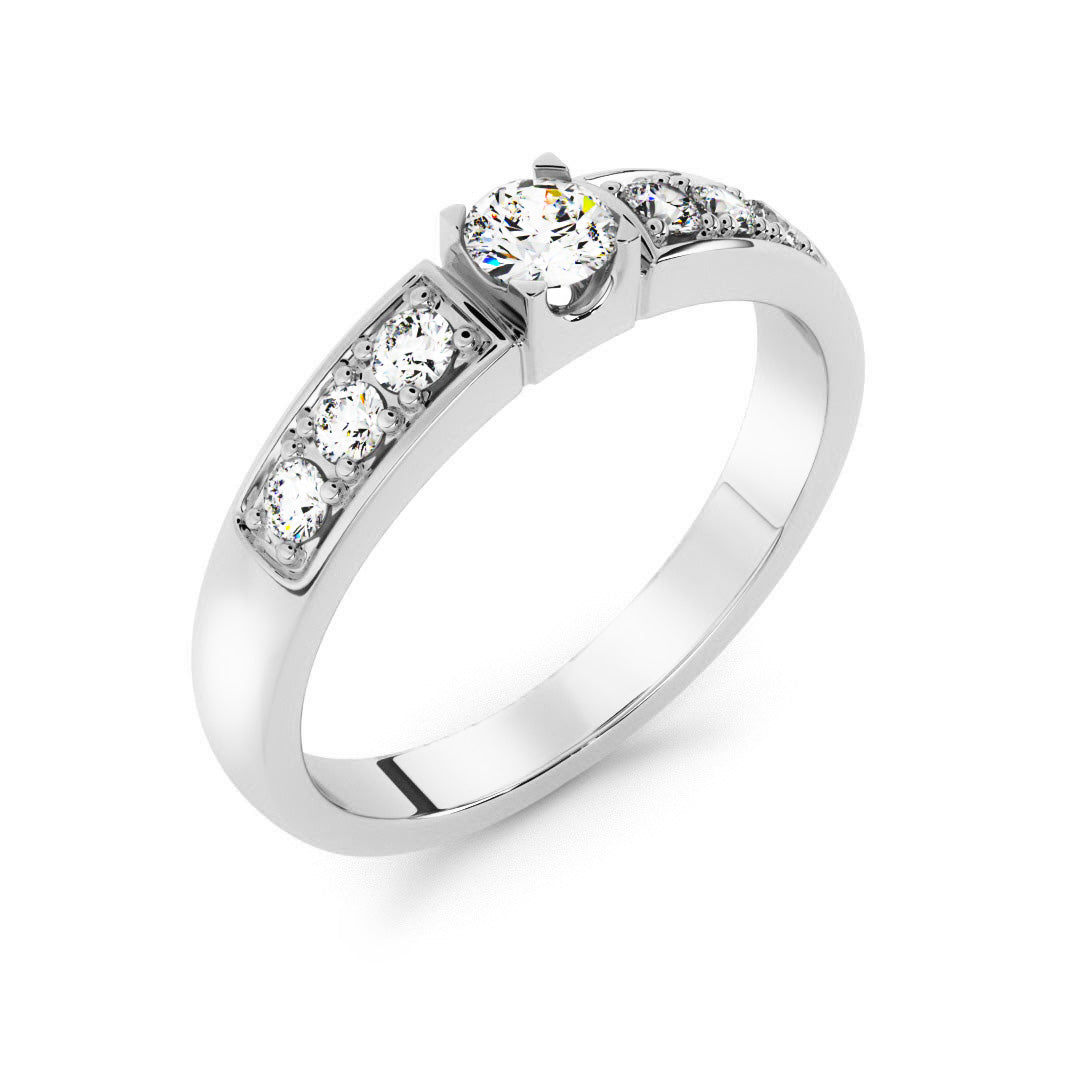 Silván timanttisormus 0,14ct, 14K valkokultaa, Silván vihkisormukset - Silván - Laatukoru