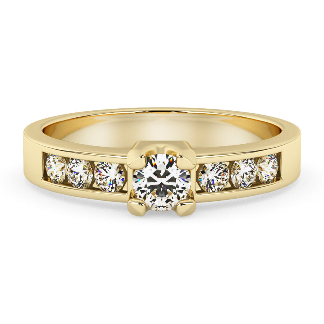 Silván timanttisormus 0,33ct, 14K keltakultaa, Silván vihkisormukset