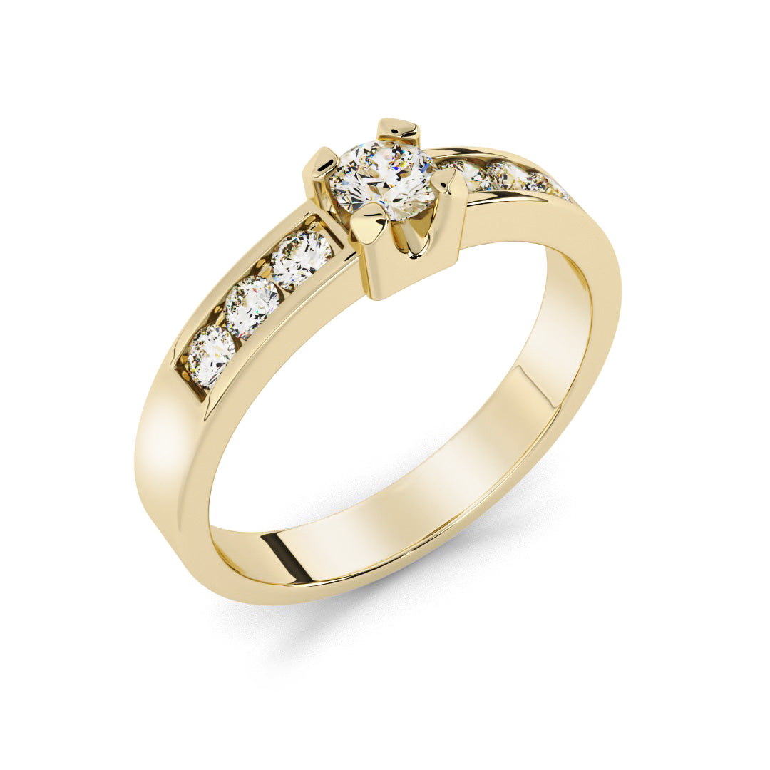 Silván timanttisormus 0,33ct, 14K keltakultaa, Silván vihkisormukset