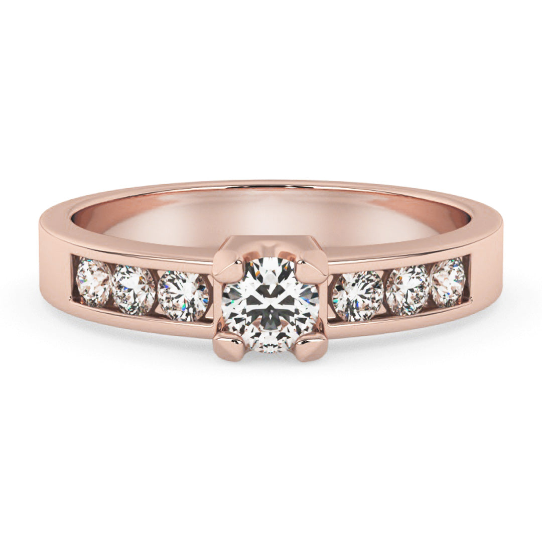 Silván timanttisormus 0,33ct, 14K rosekultaa, Silván vihkisormukset