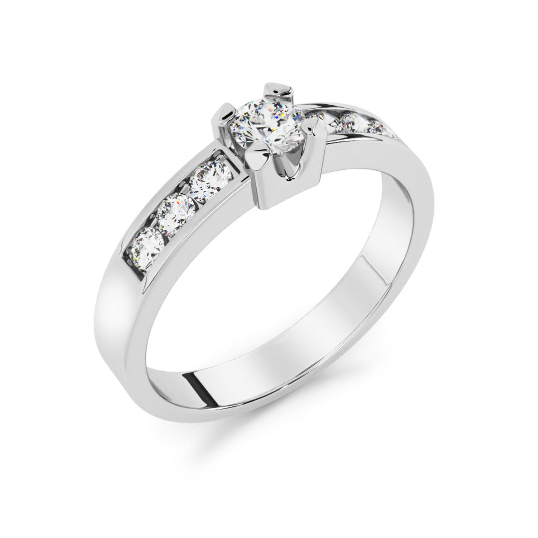 Silván timanttisormus 0,33ct, 14K valkokultaa, Silván timanttikorut - Silván - Laatukoru