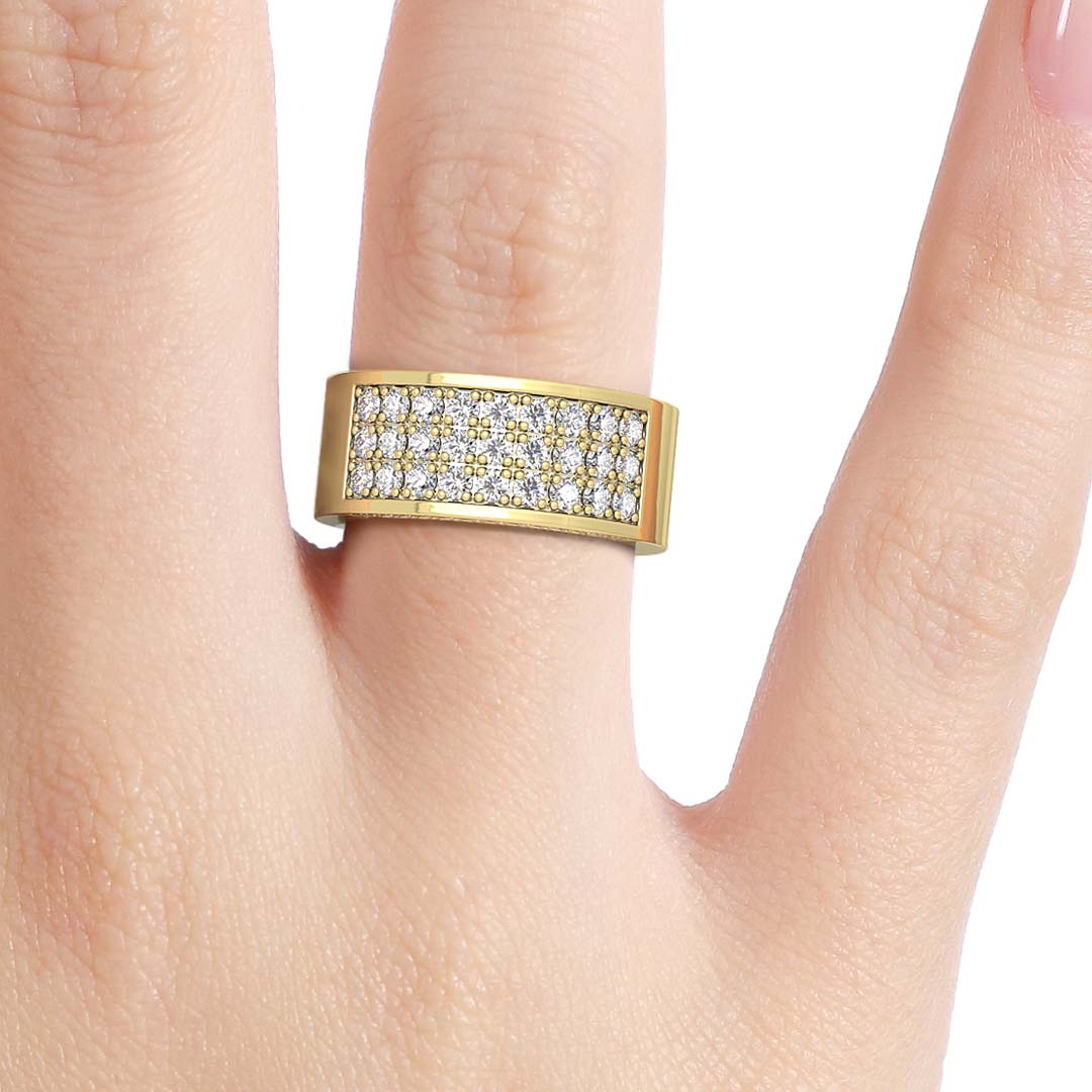 Silván timanttisormus 0,95ct, 14K keltakultaa, Silván vihkisormukset