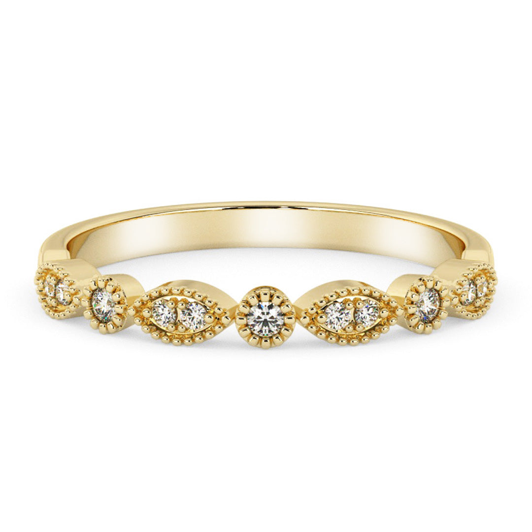 Silván vintage-tyylinen timanttisormus 0,11ct, 14K keltakultaa, Silván vihkisormukset