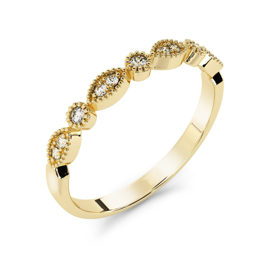 Silván timanttisormus 0,11ct, 14K keltakultaa, Silván vihkisormukset