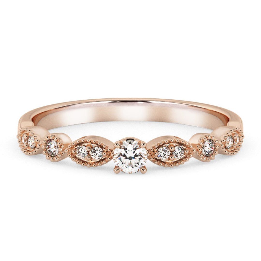 Silván timanttisormus 0,18ct, 14K rosekultaa, Silván vihkisormukset