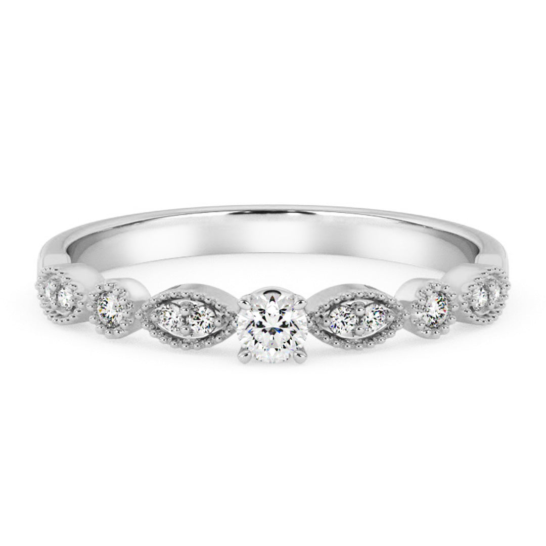 Silván sormus 0,18ct, 14K valkokultaa, Silván timanttikorut - Silván - Laatukoru