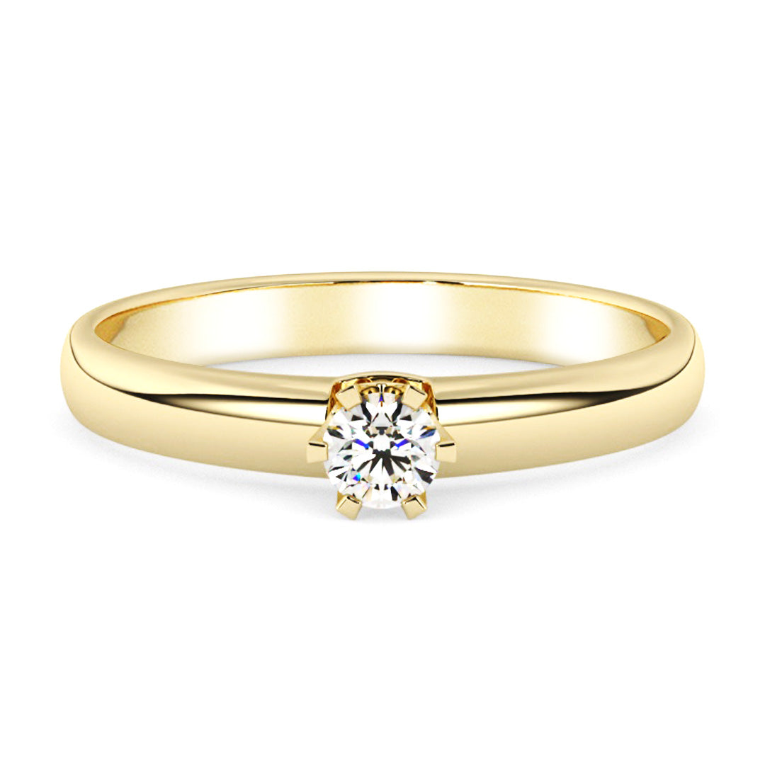 Silván timanttisormus 0,10ct, 14K keltakultaa, Silván vihkisormukset