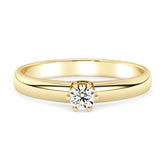 Silván timanttisormus 0,10ct, 14K keltakultaa, Silván vihkisormukset