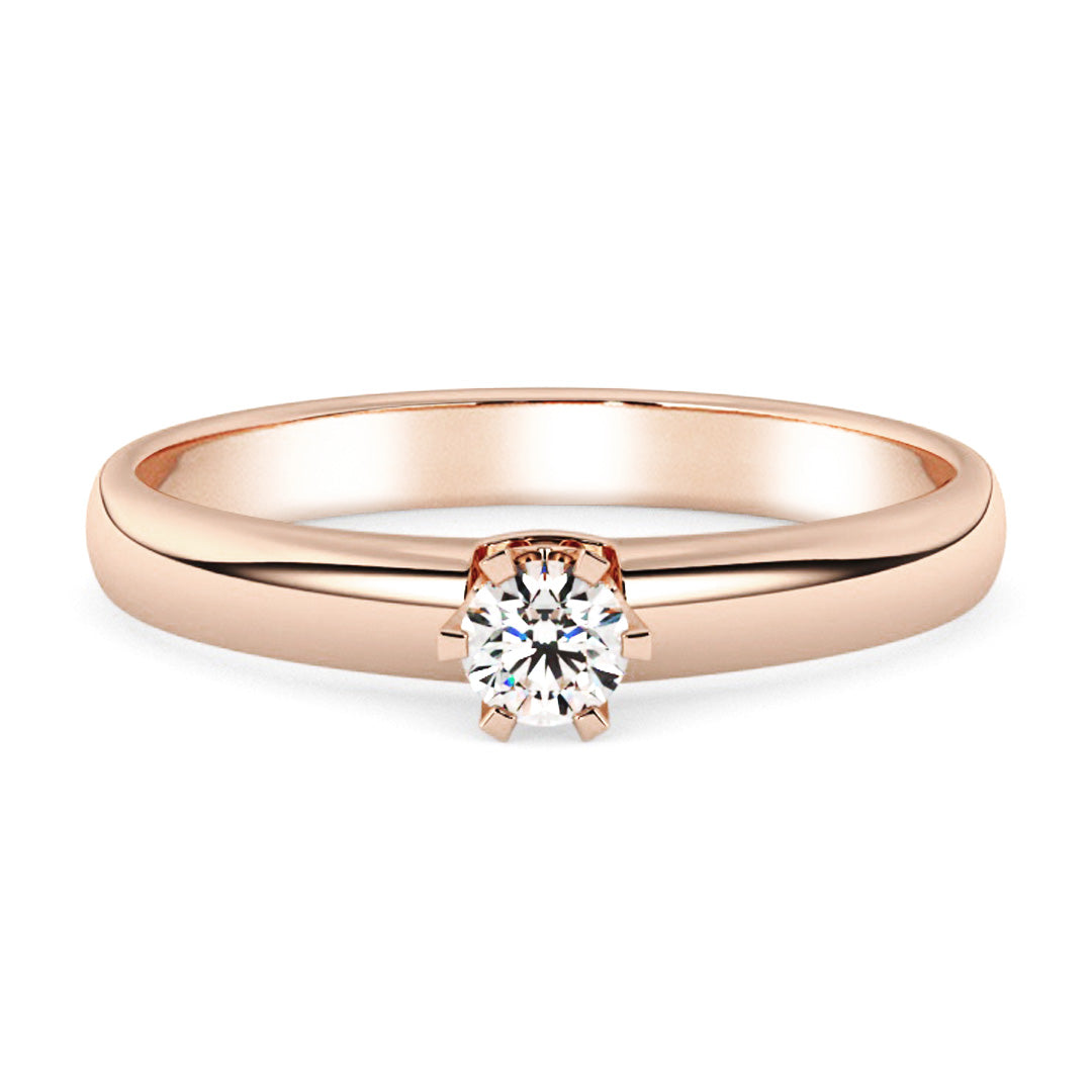 Silván timanttisormus 0,10ct, 14K rosekultaa, Silván vihkisormukset