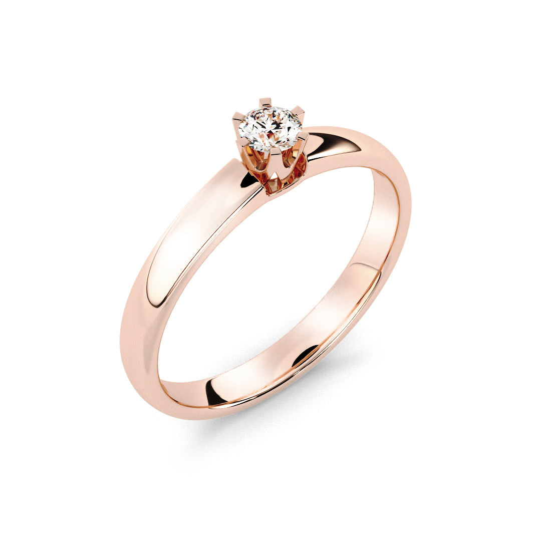 Silván timanttisormus 0,10ct, 14K rosekultaa, Silván vihkisormukset