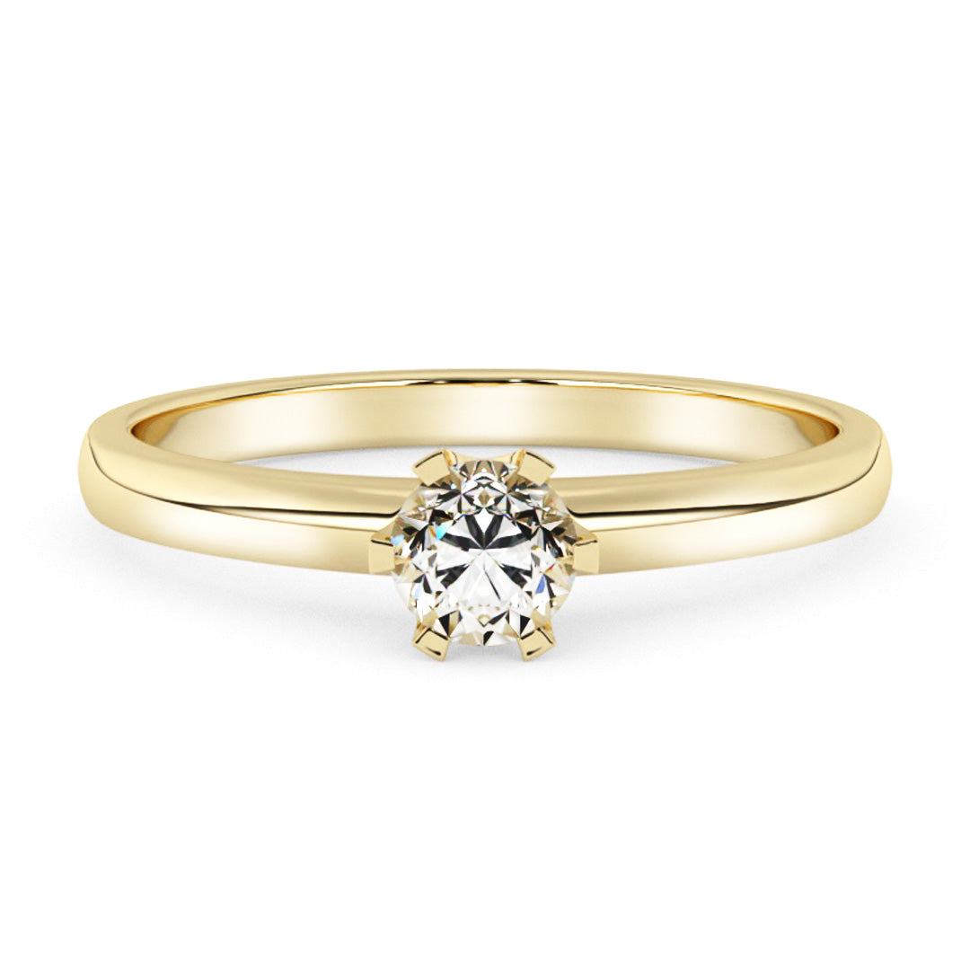 Silván timanttisormus 0,15ct, 14K keltakultaa, Silván vihkisormukset