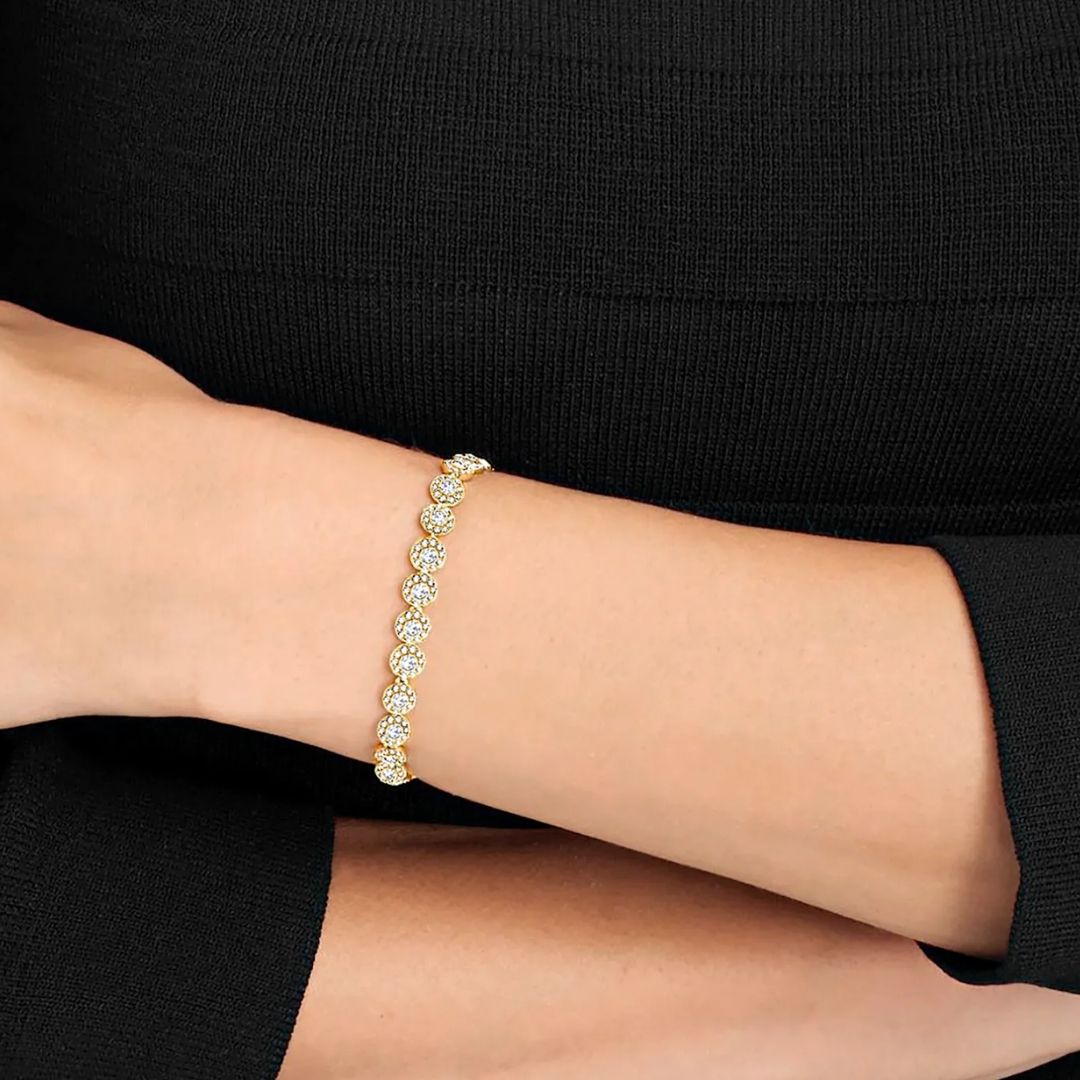 Swarovski Angelic keltakullan värinen rannekoru kristalleilla