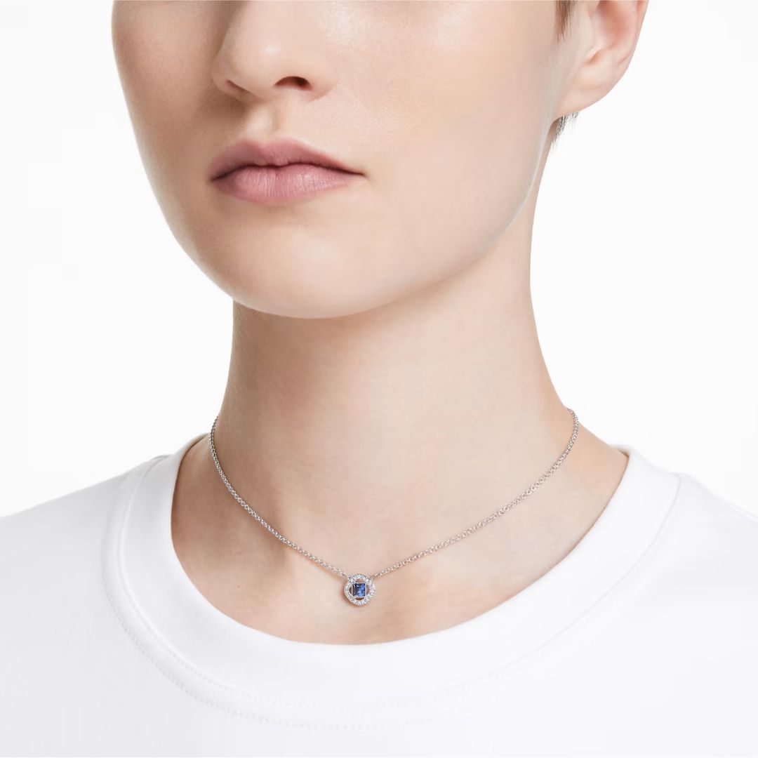Swarovski Angelic riipus, vaalea metalli ja sininen kristalli