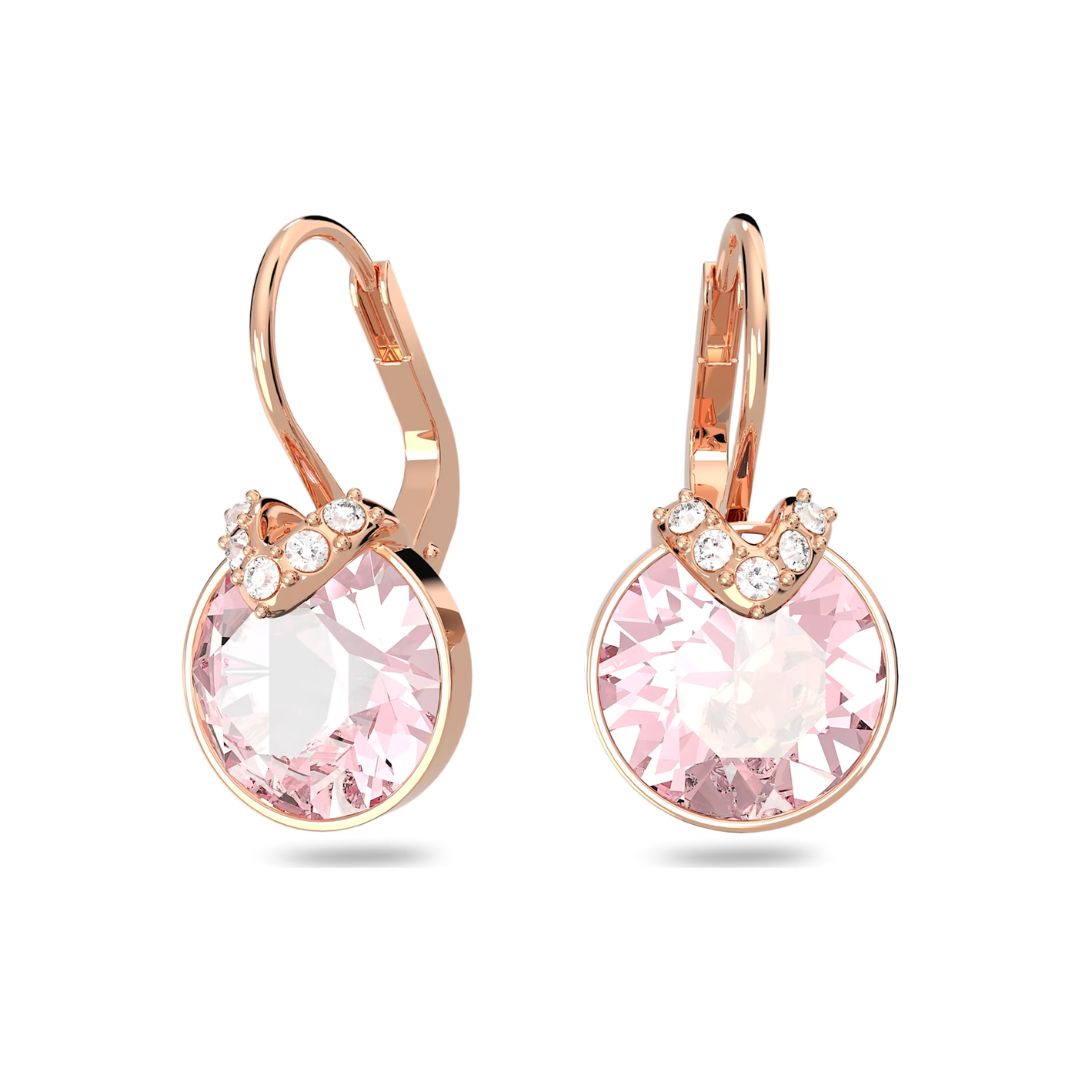 Swarovski Bella V korvakorut, ruusukullan väri ja pinkit kristallit