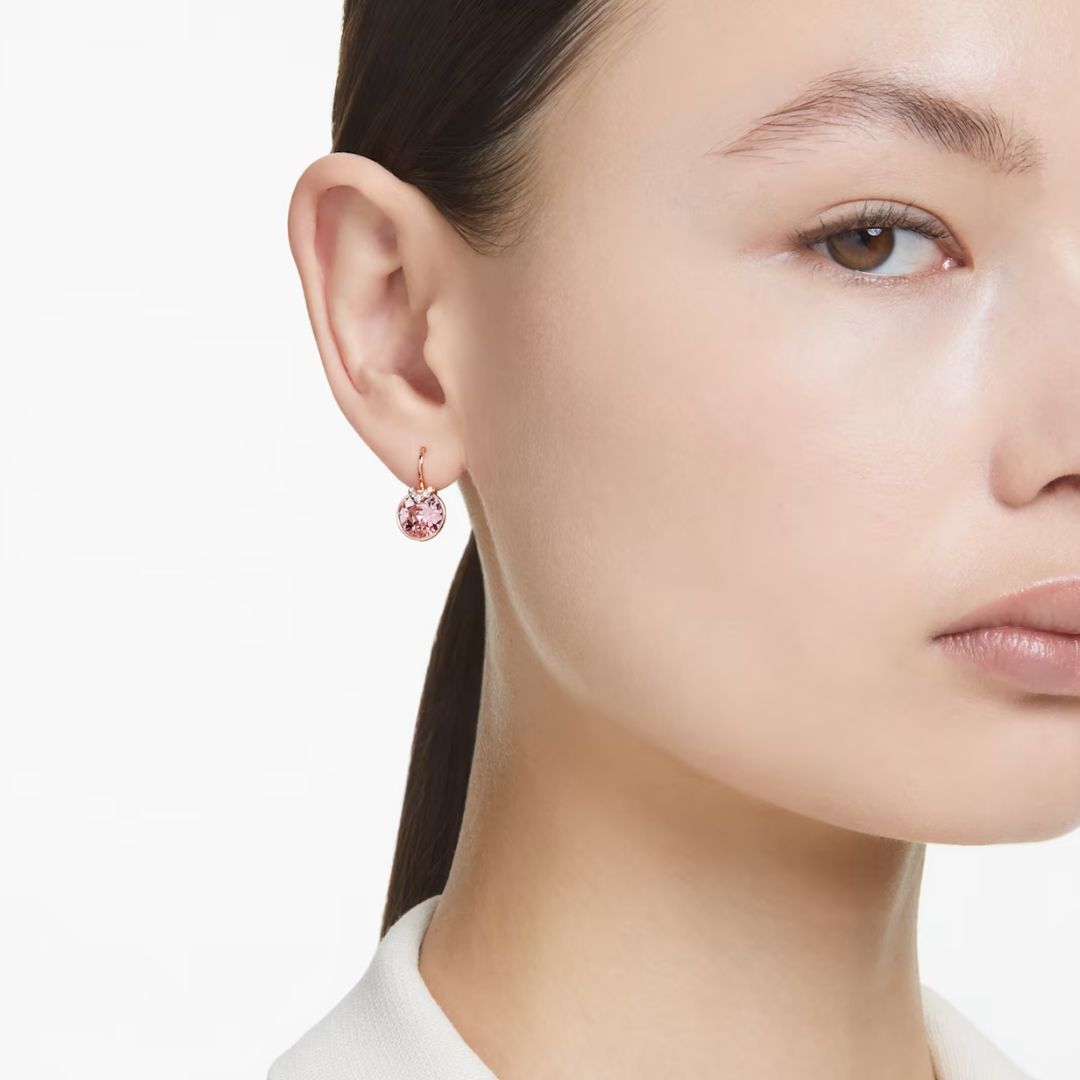 Swarovski Bella V korvakorut, ruusukullan väri ja pinkit kristallit