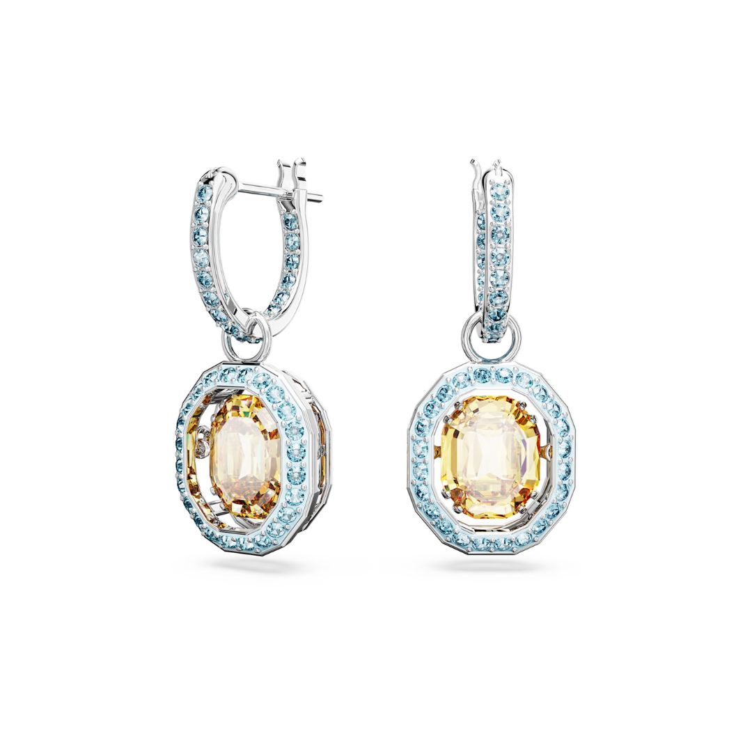 Swarovski Chroma korvakorut, keltaiset ja siniset kristallit