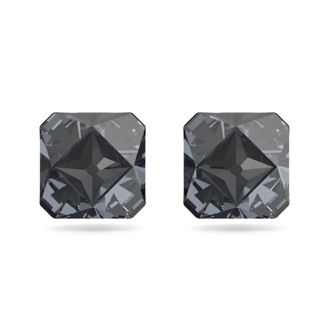 Swarovski Chroma nappikorvakorut tummanharmailla kristalleilla