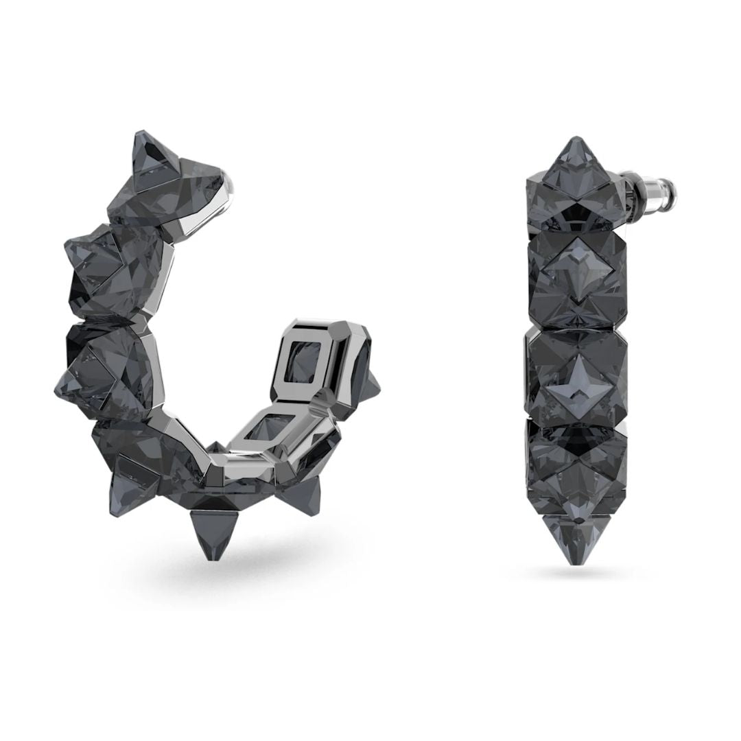 Swarovski Chroma rengaskorvakorut harmailla kristalleilla