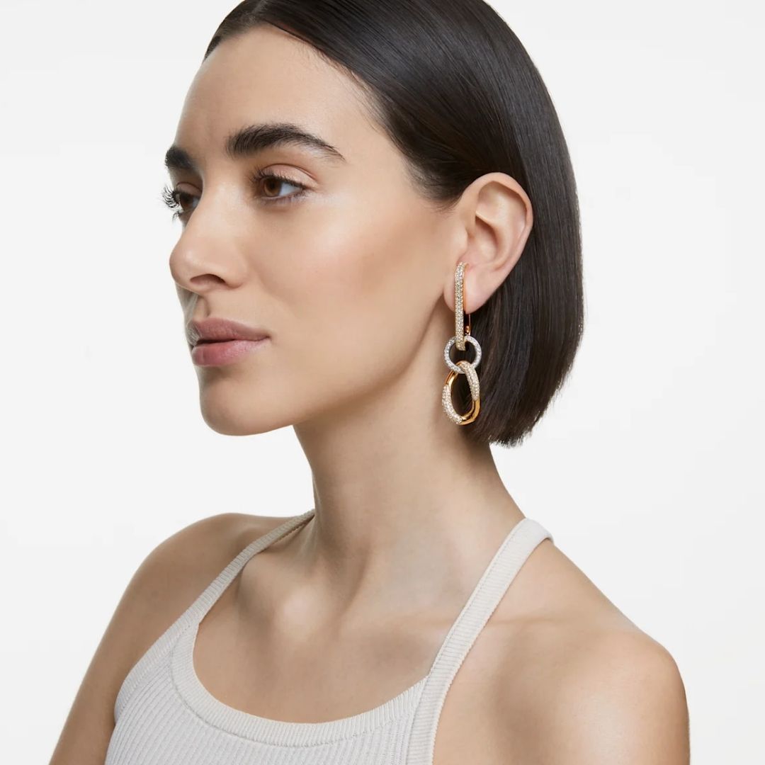 Swarovski Dextera korvakorut, vaalean ja keltakullan värinen