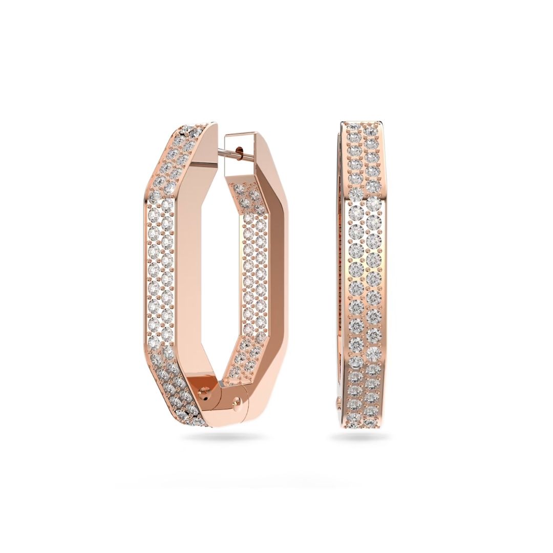 Swarovski Dextera rengaskorvakorut, M-koko, ruusukullan väriset