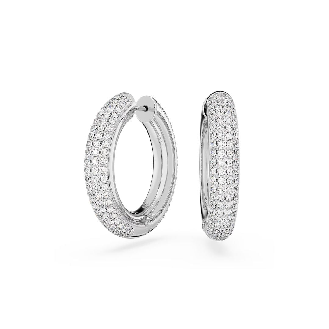 Swarovski Dextera rengaskorvakorut, koko M, vaalea metalli ja kirkkaat kristallit