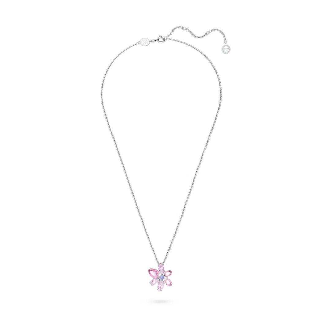 Swarovski Gema riipus, vaalea metalli ja pinkit kristallit