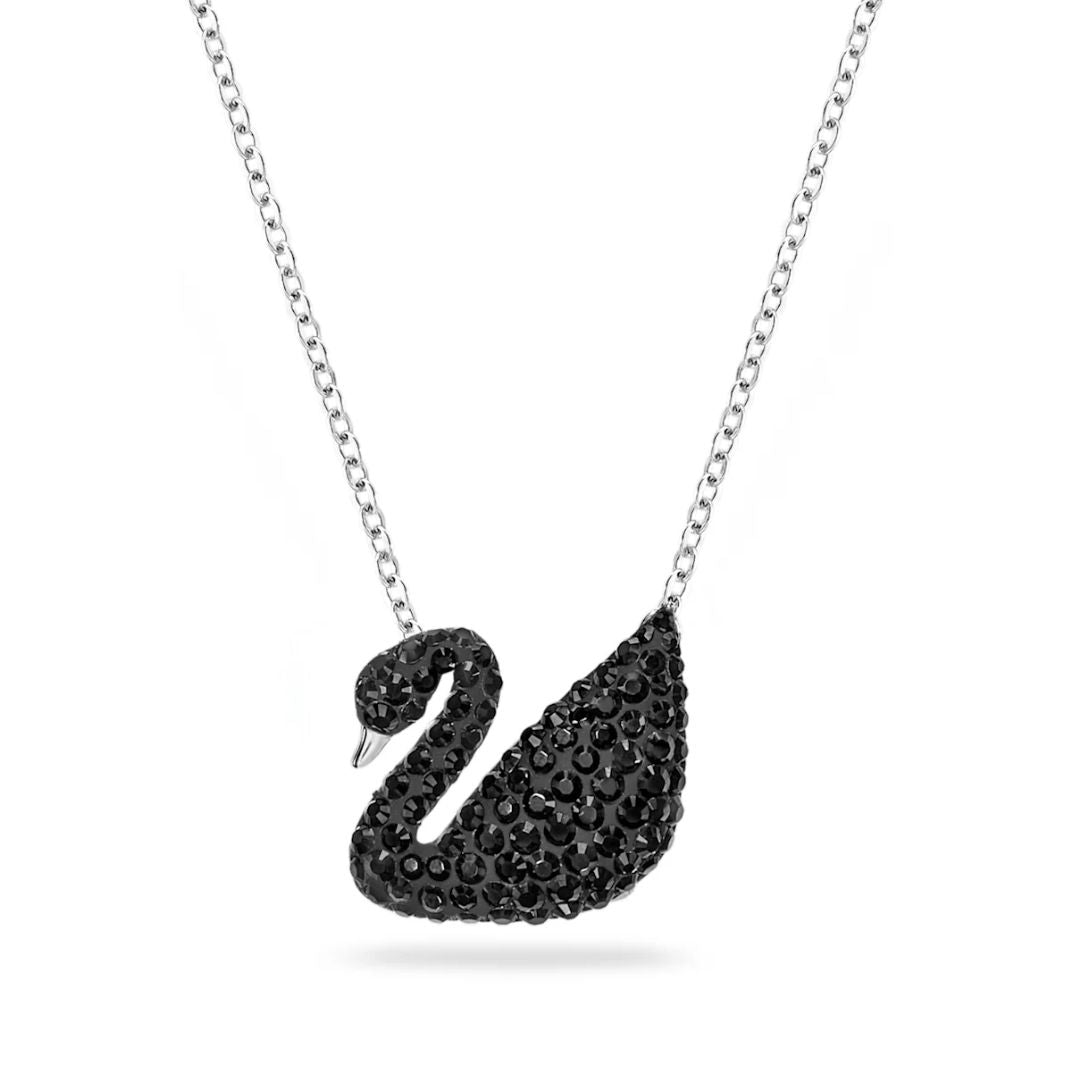 Black diamond swan necklace Clearance