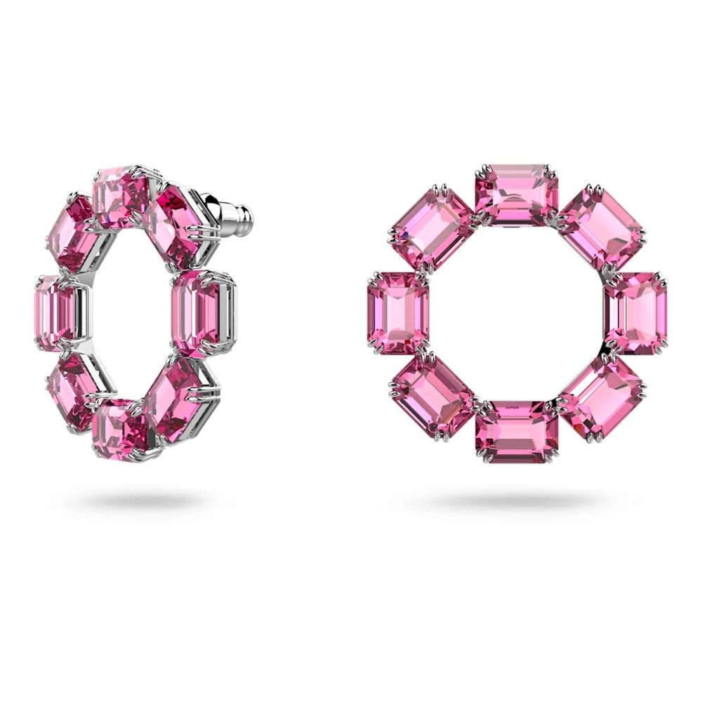 Pink circle earrings deals