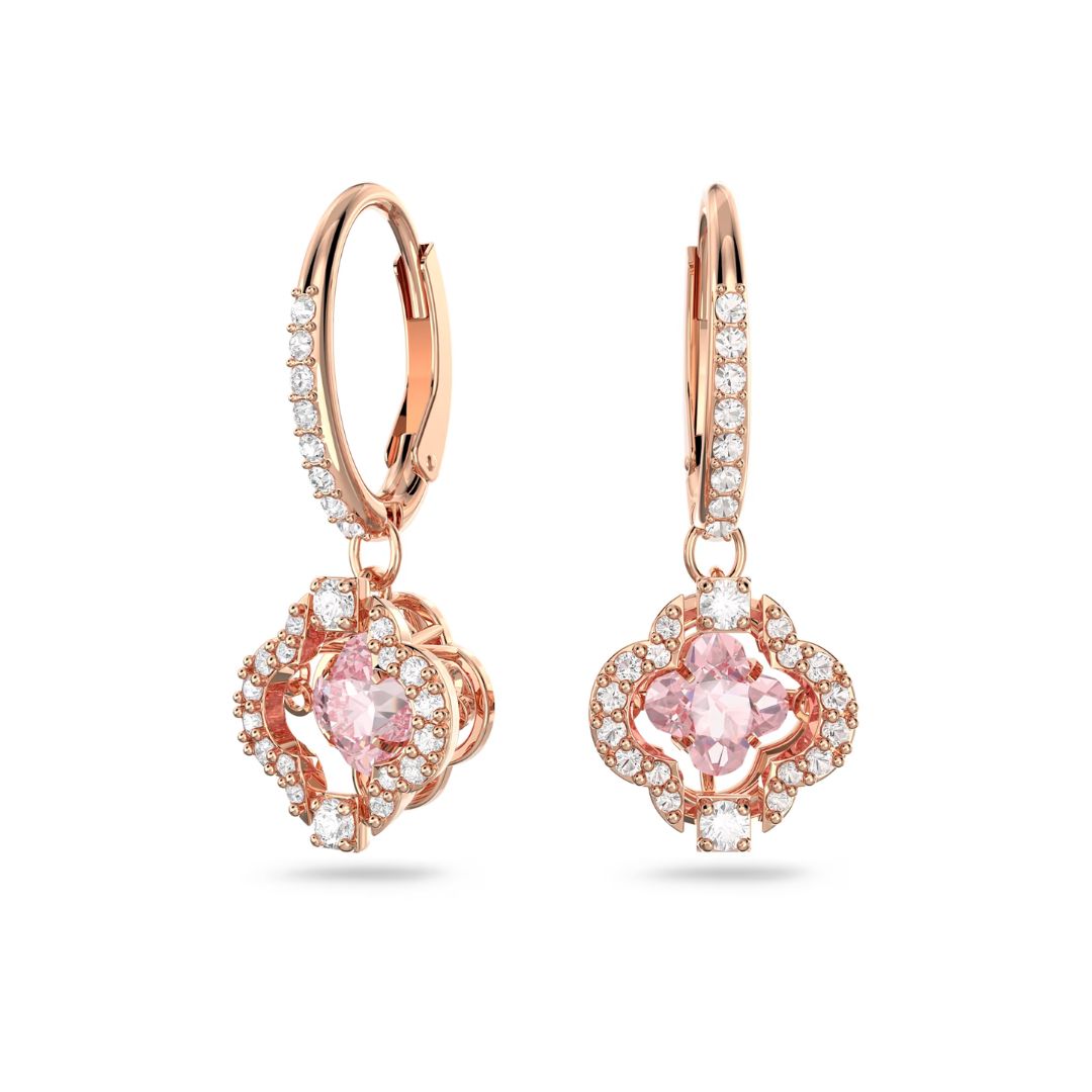 Swarovski Sparkling Dance korvakorut, ruusukullan väri, pinkit kristallit