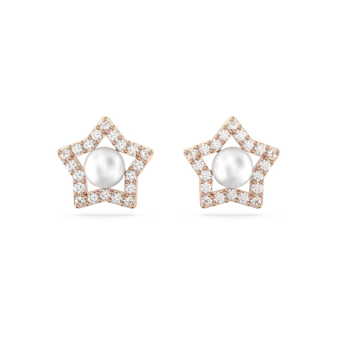 Swarovski Stella vaaleat korvakorut helmikoristeilla