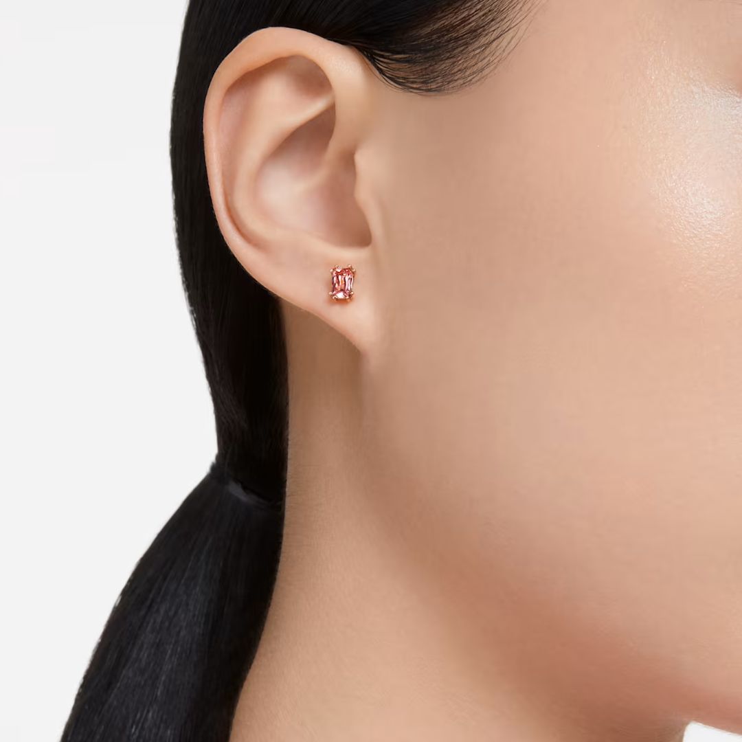 Swarovski Stilla korvakorut, ruusukullan väri, pinkit kristallit