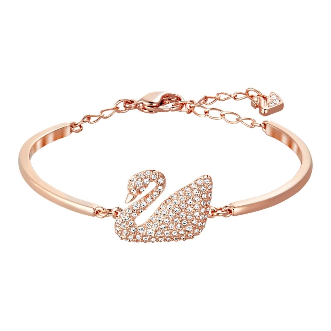 Swarovski Swan bracelet, rose gold coloured