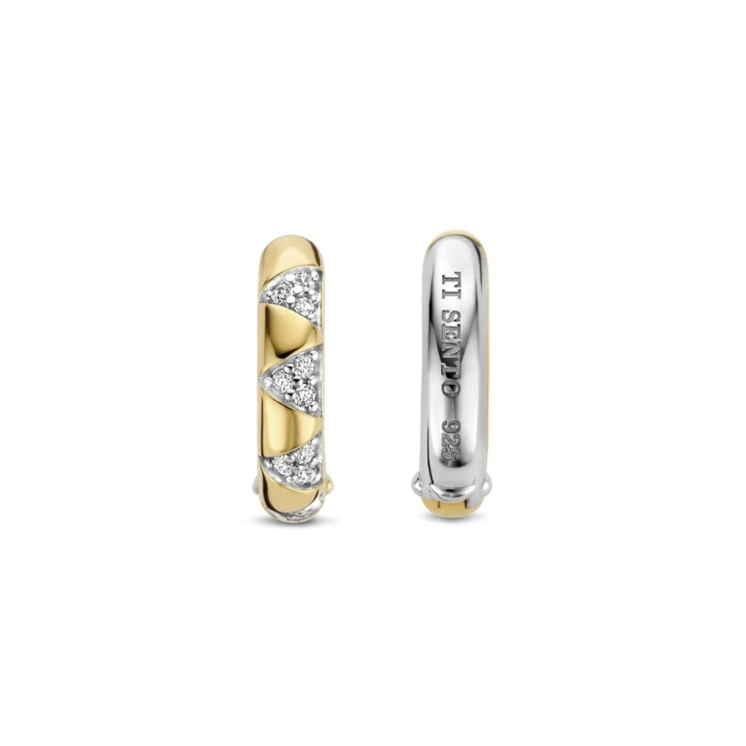 TI SENTO Milano korvakorut, 14 mm, hopeaa ja kullattua hopeaa, 7838ZY