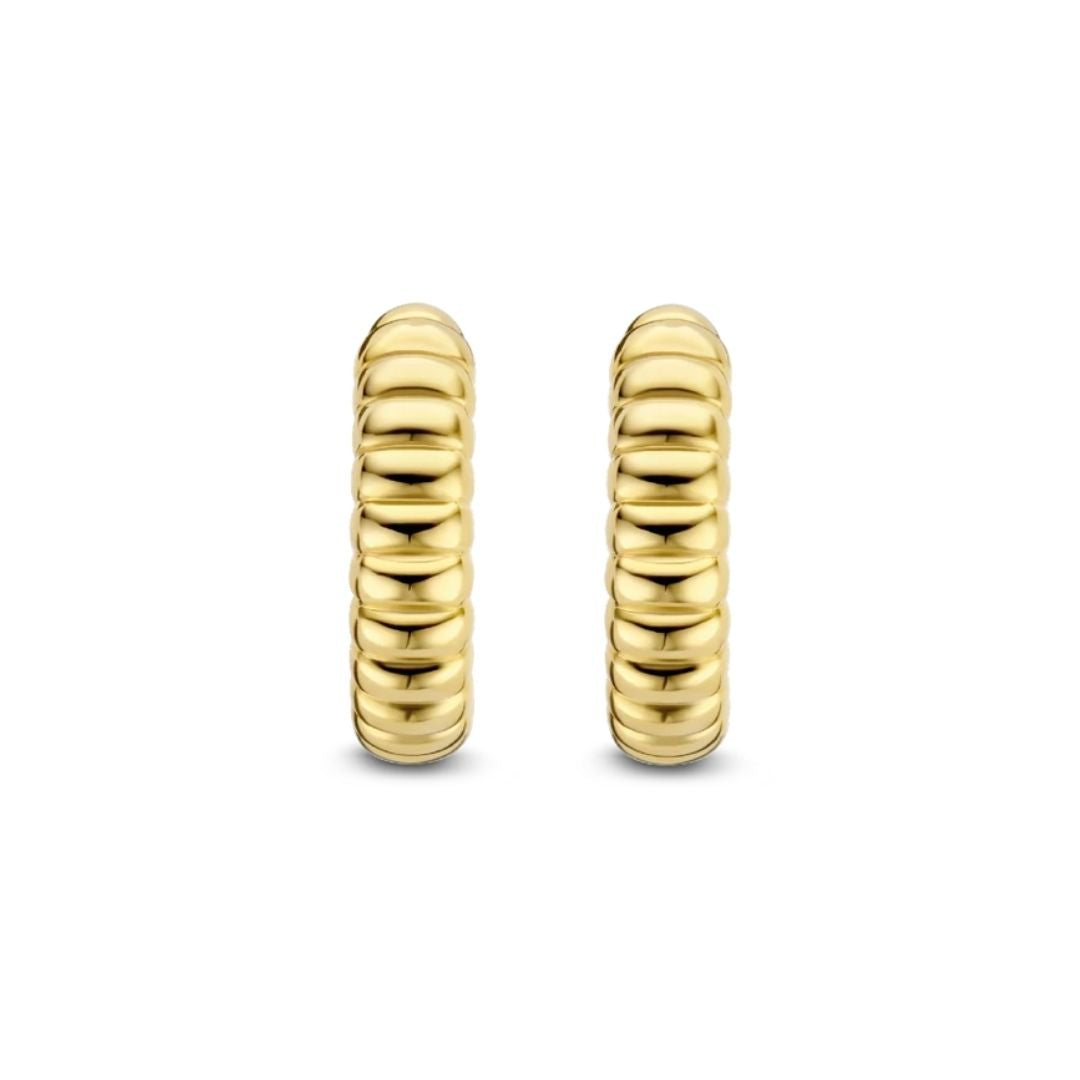 TI SENTO Milano korvakorut, 14 mm, hopeaa ja keltakullattua hopeaa, 7839SY