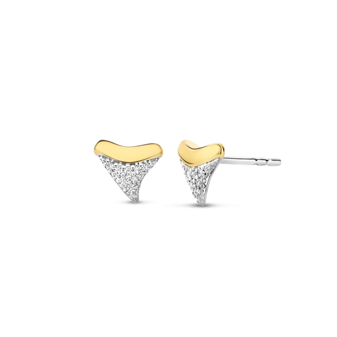 TI SENTO Milano korvakorut, 17 mm, zirkonit ja keltakullattua hopeaa, 7887ZY