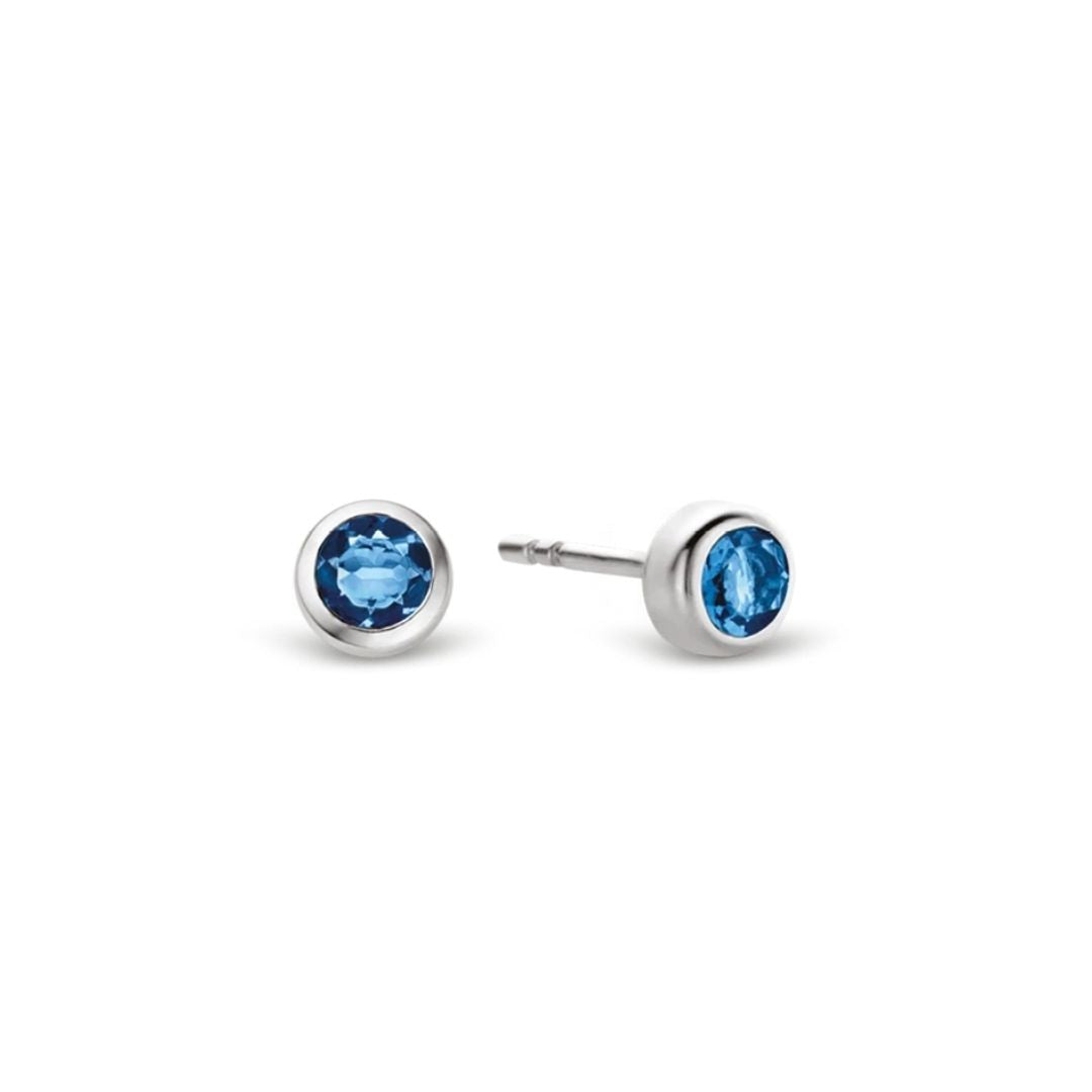 TI SENTO Milano korvakorut, 6 mm, sininen kristalli ja hopea, 7597DB