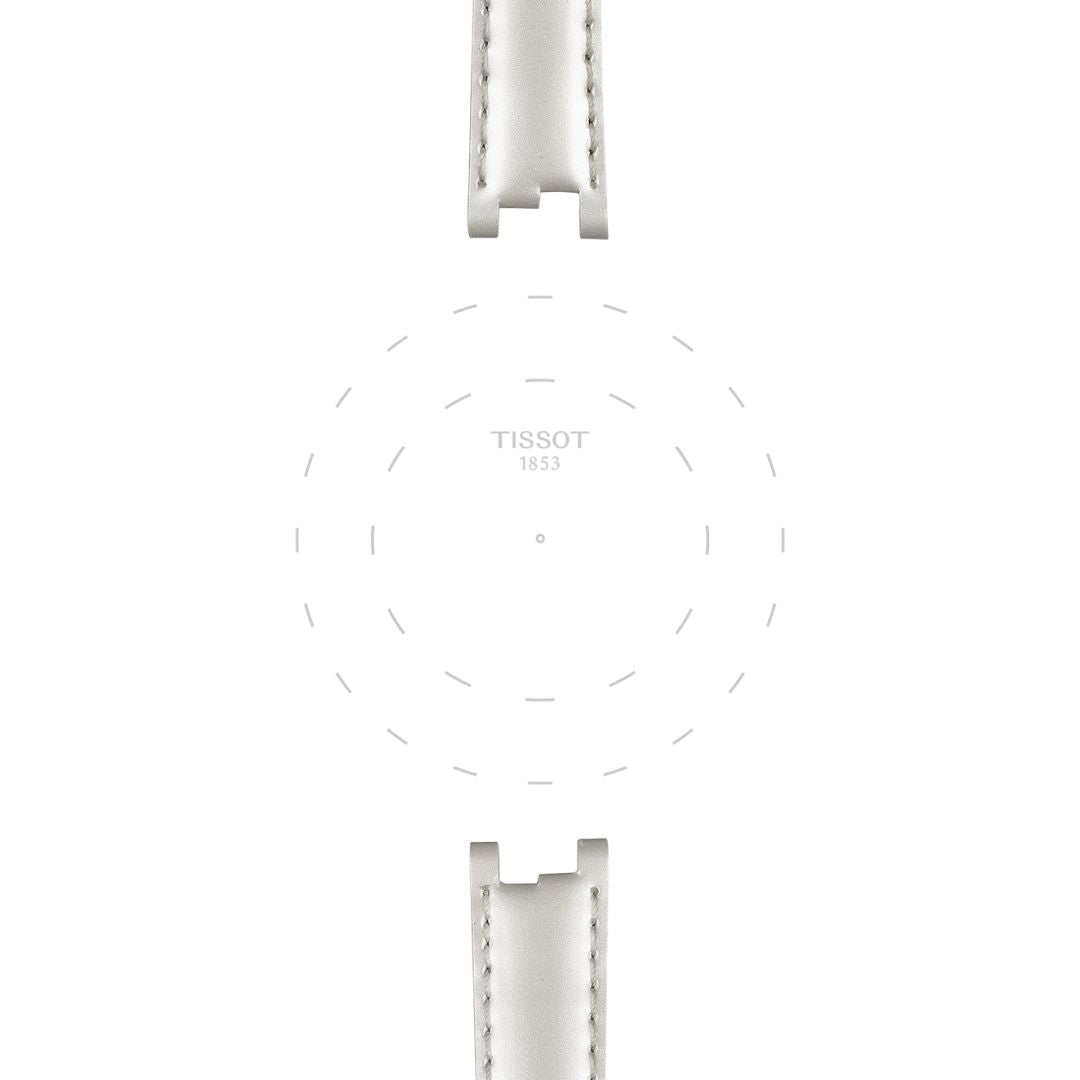 Tissot ranneke, 12 mm, valkoinen nahka, T852036540