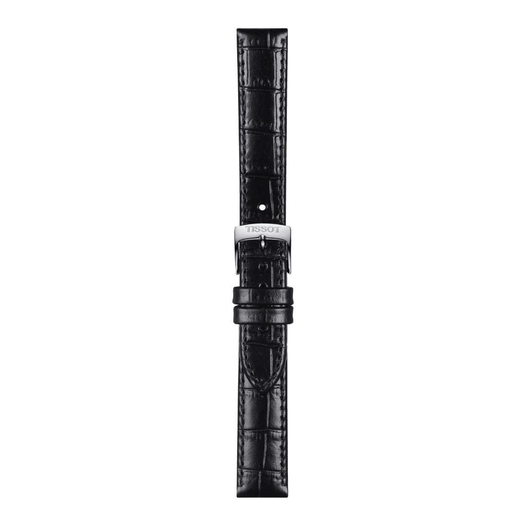 Tissot ranneke, 15 mm, musta nahka, T852043622