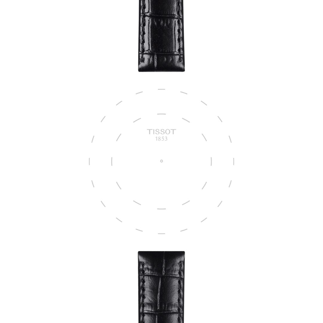 Tissot ranneke, 15 mm, musta nahka, T852043622