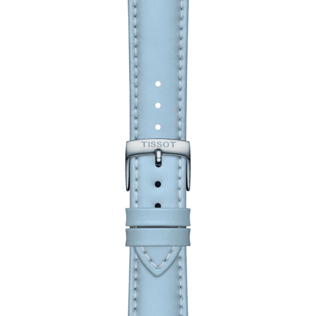 Tissot ranneke, 18 mm, vaaleansinistä nahkaa, T852048148
