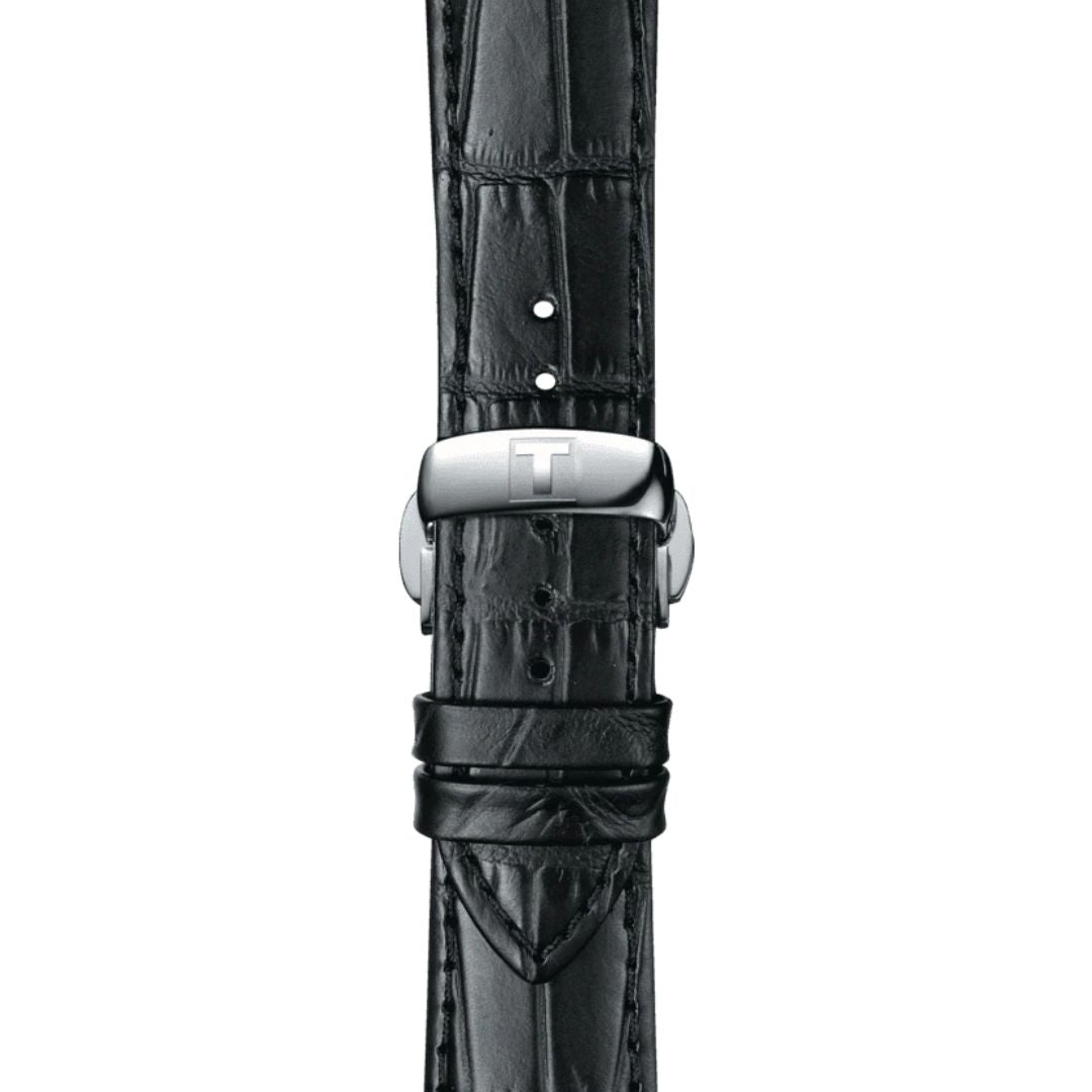 Tissot ranneke, 21 mm, musta nahka, T852035976