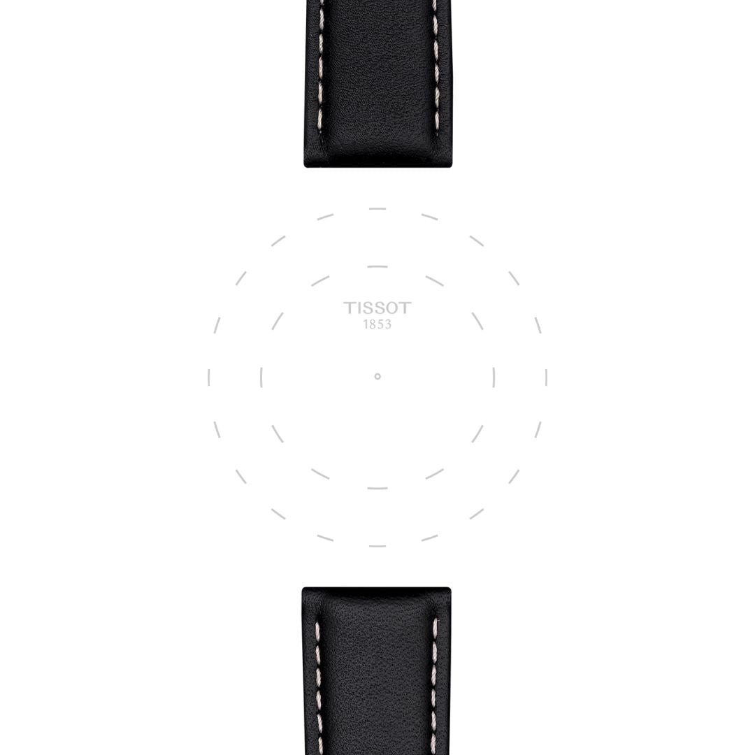 Tissot ranneke, 21 mm, musta nahka, T852044599