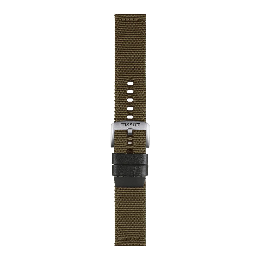 Tissot ranneke, 22 mm, khakinvihreä kangas, T852046756