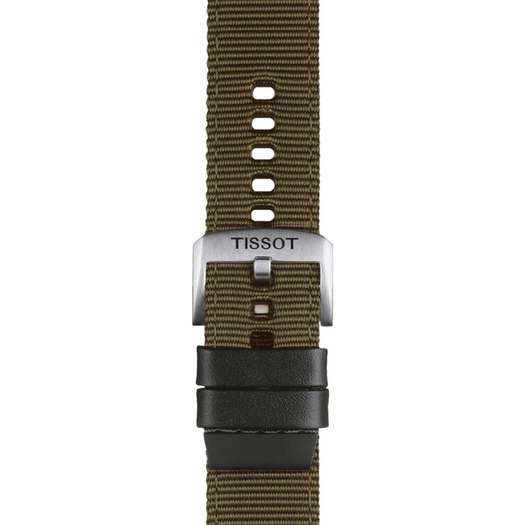 Tissot ranneke, 22 mm, khakinvihreä kangas, T852046756
